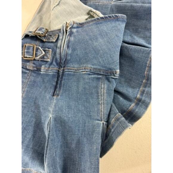 "WILD FABLE" Blue Jean Skort SZ 12 Pleated Side Zipper Preppy Grunge School Girl - Picture 6 of 8